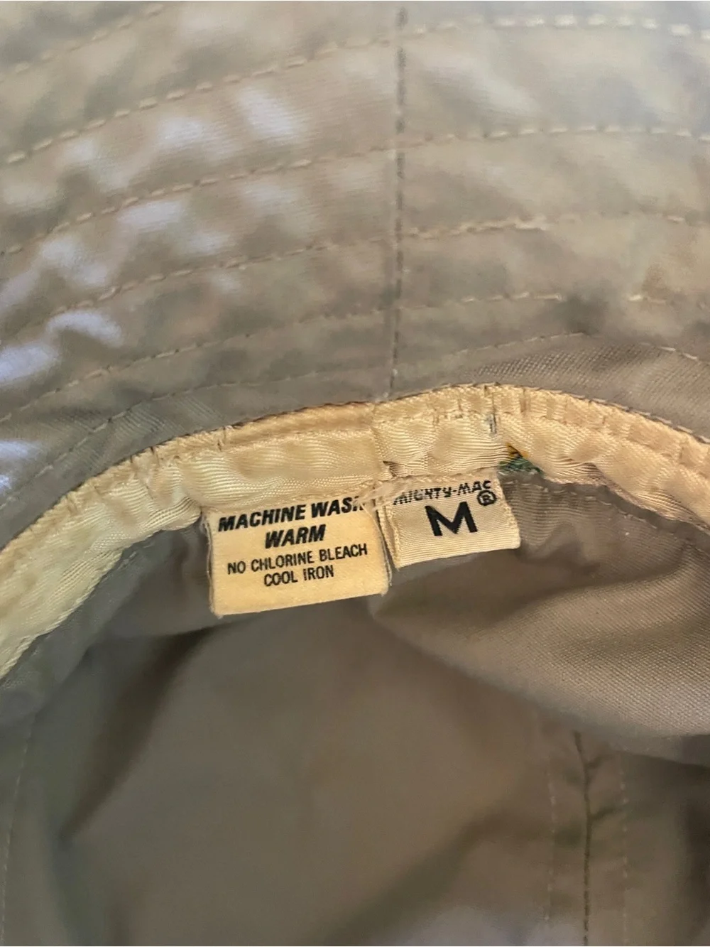 Vintage Mighty-Mac Khaki Bucket Hat with Trim Size M Made in USA